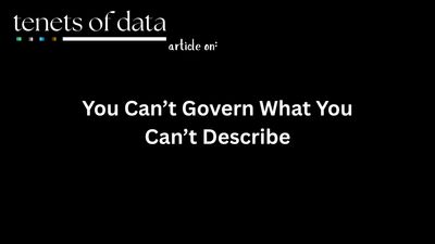 You Can’t Govern What You Can’t Describe